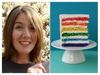 Kaitlin Flannery and her <b>rainbow cake</b>, to be featured on The Martha Stewart ... - kaitlin-flannery
